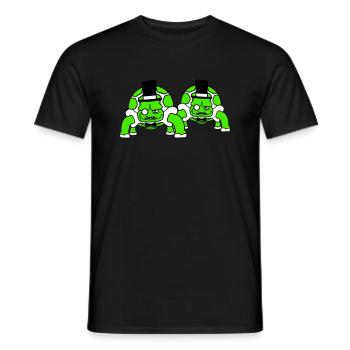 2 Mr. Turtles Mr. Gentlemen Rich Top Hat - Men's T-Shirt - black - Front - AI Model Male 178 light (178cm)