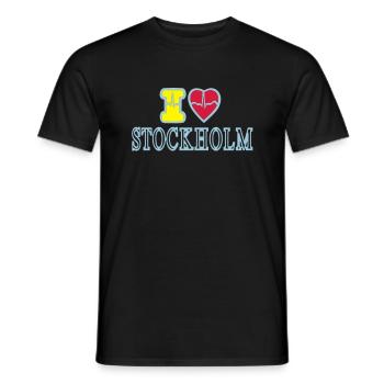 STOCKHOLM - Männer T-Shirt - Schwarz - Vorne - AI Model Male 178 light (178cm)