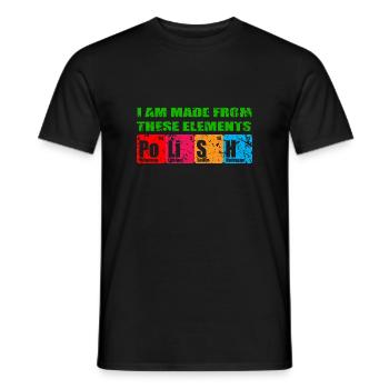 Chemise de la Pologne - T-shirt homme - noir - Devant - AI Model Male 178 light (178cm)