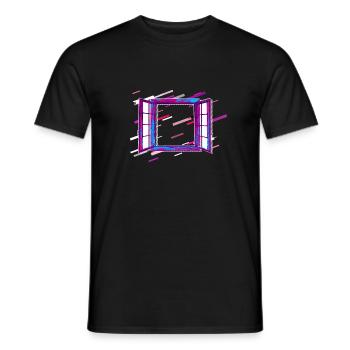Fenêtre ouverte 80 Retro Violet - T-shirt homme - noir - Devant - AI Model Male 178 light (178cm)