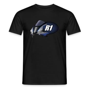 R1 - T-shirt homme - noir - Devant - AI Model Male 178 light (178cm)