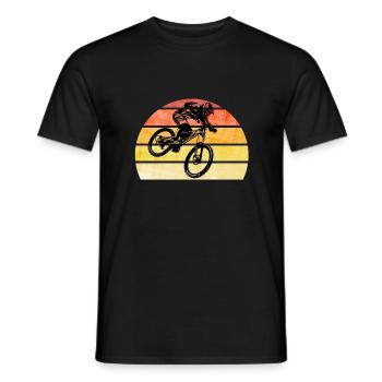 Mountain Bike Downhill - Men's T-Shirt - black - Front - AI Model Male 178 light (178cm)