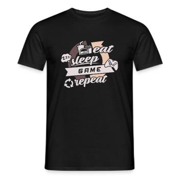 Manger Sleap Jeux Repeat Retro Hobbies - T-shirt homme - noir - Devant - AI Model Male 178 light (178cm)