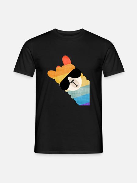 Funny Llama Alpaca Alpaca Sunglasses - Men's T-Shirt - black