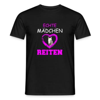 ECHTE MAeDCHEN REITEN - Männer T-Shirt - Schwarz - Vorne - AI Model Male 178 light (178cm)
