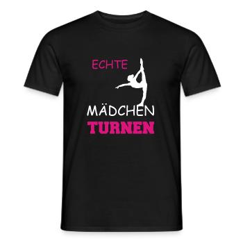 ECHTE MAeDCHEN TURNEN - Männer T-Shirt - Schwarz - Vorne - AI Model Male 178 light (178cm)