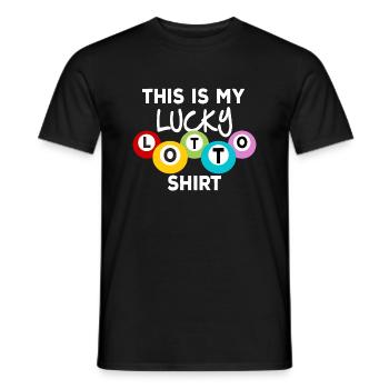 Drôle de lucky Lotto Shirt Cadeau - T-shirt homme - noir - Devant - AI Model Male 178 light (178cm)