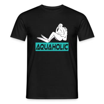 Aquaholic Scuba Diving Diver - Men's T-Shirt - black - Front - AI Model Male 178 light (178cm)