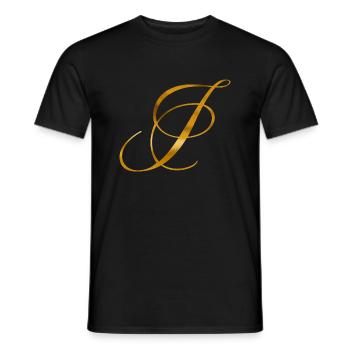 Golden letter I in vintage design - Men's T-Shirt - black - Front - AI Model Male 178 light (178cm)