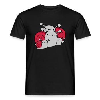 Parents Children Snails - Men's T-Shirt - black - Front - AI Model Male 178 light (178cm)
