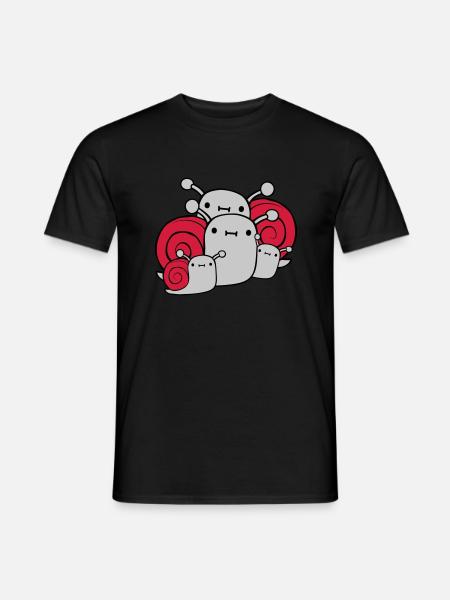 Parents Children Snails - Men's T-Shirt - black