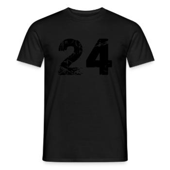 24 - Männer T-Shirt - Schwarz - Vorne - AI Model Male 178 light (178cm)