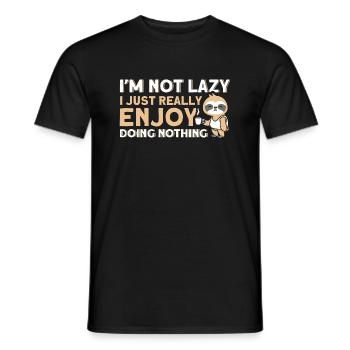 Pas paresseux j’aime ne rien faire paresseux - T-shirt homme - noir - Devant - AI Model Male 178 light (178cm)