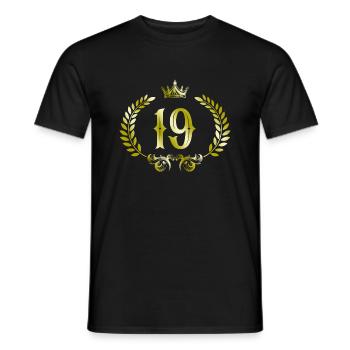 19 Zahl Kranz - Männer T-Shirt - Schwarz - Vorne - AI Model Male 178 light (178cm)