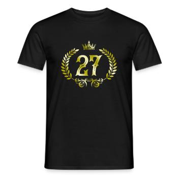 27 Zahl Kranz - Männer T-Shirt - Schwarz - Vorne - AI Model Male 178 light (178cm)