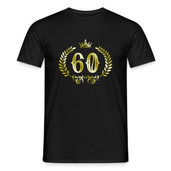 60 Couronne numéro - T-shirt homme - noir - Devant - AI Model Male 178 light (178cm)