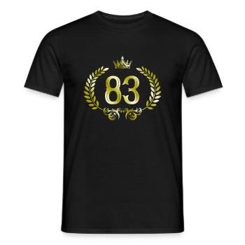 83 Number wreath - Men's T-Shirt - black - Front - AI Model Male 178 light (178cm)