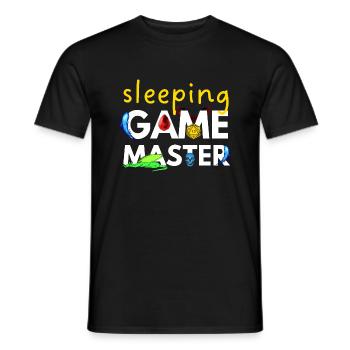 SCHLAFENDES SPIEL MASTER DRAGONS ADVENTURES RPG - Männer T-Shirt - Schwarz - Vorne - AI Model Male 178 light (178cm)