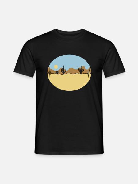 Frequency Desert Landscape Silhouette - Men's T-Shirt - black