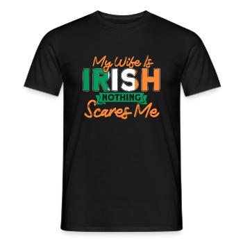 Irlande Drapeau irlandais Cadeau d’épouse irlandaise - T-shirt homme - noir - Devant - AI Model Male 178 light (178cm)
