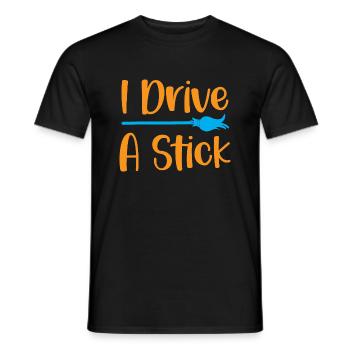 Ich fahre einen Stock - Halloween-Humor - Männer T-Shirt - Schwarz - Vorne - AI Model Male 178 light (178cm)