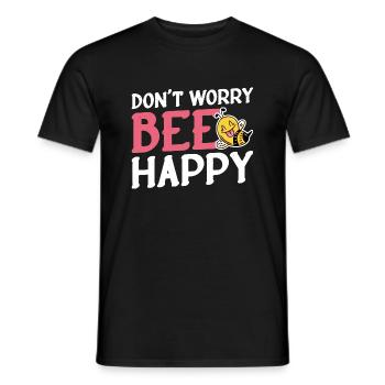 Don't Worry Bee Happy 34 - Men's T-Shirt - black - Front - AI Model Male 178 light (178cm)
