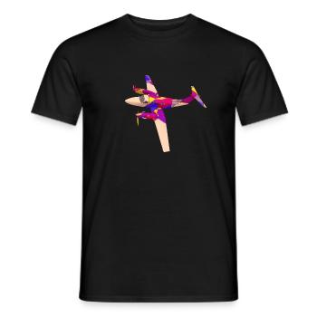 Kleines Verkehrsflugzeug - Männer T-Shirt - Schwarz - Vorne - AI Model Male 178 light (178cm)