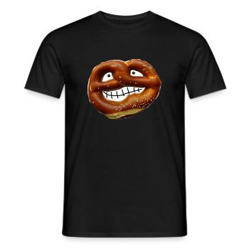 ZoffArt BREZEL - Männer T-Shirt - Schwarz - Vorne - AI Model Male 178 light (178cm)