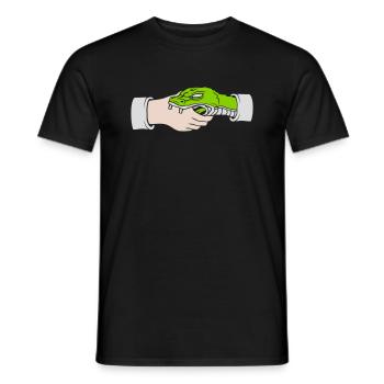 Salutation Poignée de main Morsures de serpent - T-shirt homme - noir - Devant - AI Model Male 178 light (178cm)