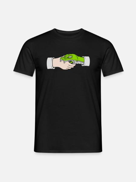 Greeting Handshake Snake Bites - Men's T-Shirt - black
