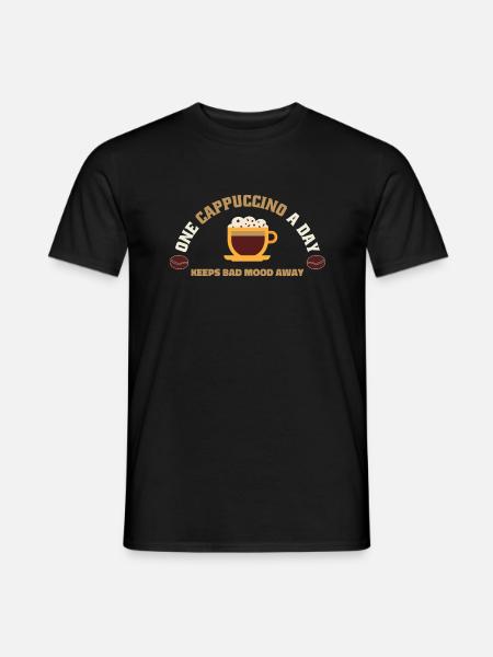 Cappuccino Lover - One Cappuccino A Day - Men's T-Shirt - black