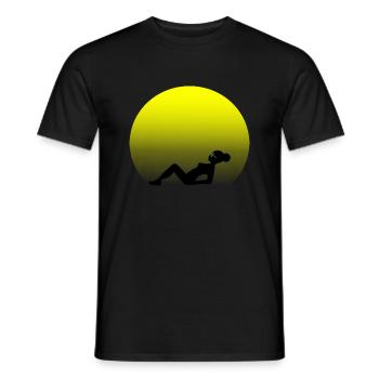 Silhouette Frau Sonnenbaden - Männer T-Shirt - Schwarz - Vorne - AI Model Male 178 light (178cm)
