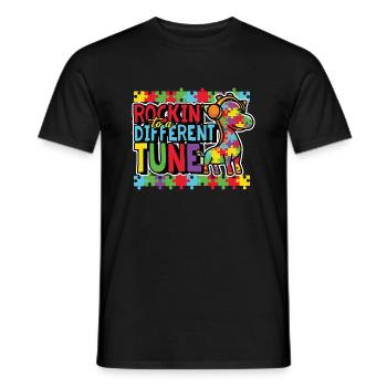 Rock to a different tune Music lover L - Men's T-Shirt - black - Front - AI Model Male 178 light (178cm)