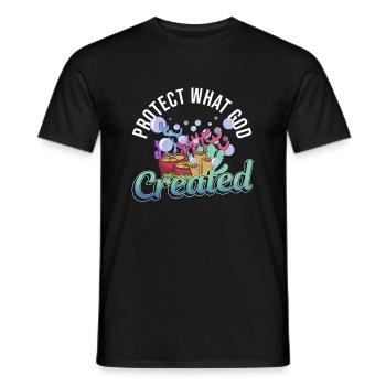 Protect Gods Creation Ocean Snorkling Coral Reefs - Men's T-Shirt - black - Front - AI Model Male 178 light (178cm)