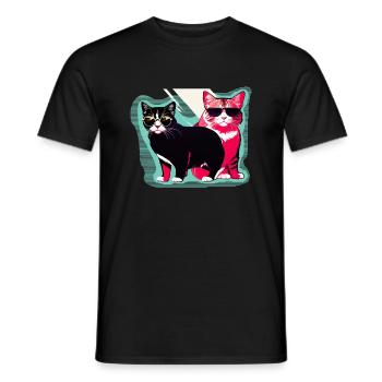 cool cats - Männer T-Shirt - Schwarz - Vorne - AI Model Male 178 light (178cm)