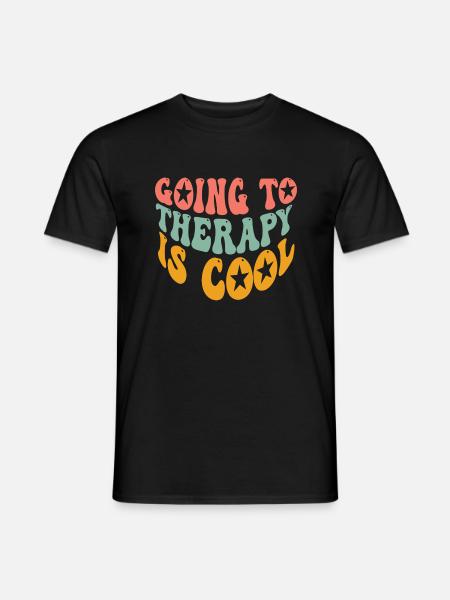 Going To Therapy Is Cool - Männer T-Shirt - Schwarz