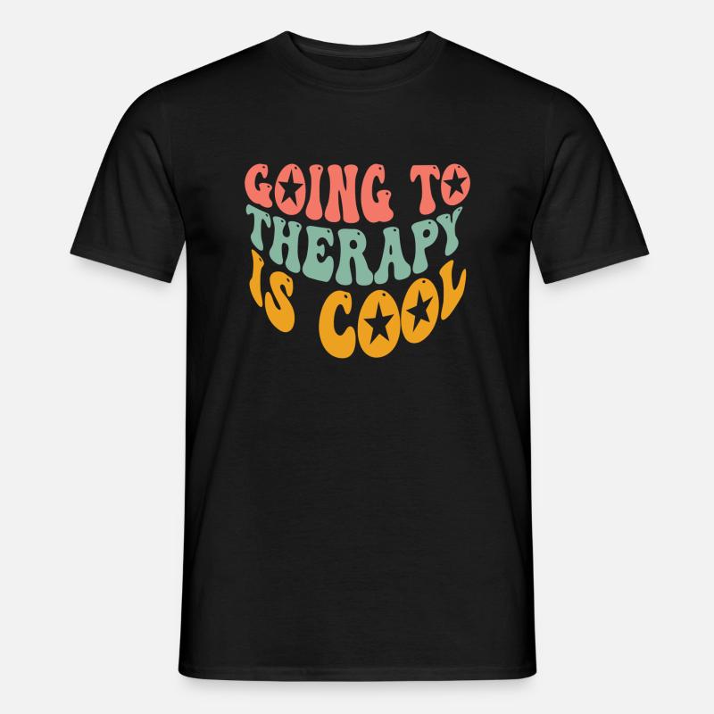 Going To Therapy Is Cool - Männer T-Shirt - Schwarz