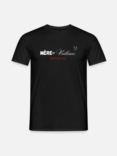 Mère veilleuse depuis 1987 - T-shirt homme - noir
