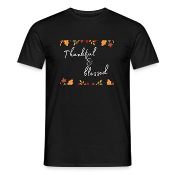 Thanksgiving - Chemise Thankful & Bless - T-shirt homme - noir - Devant - AI Model Male 178 light (178cm)