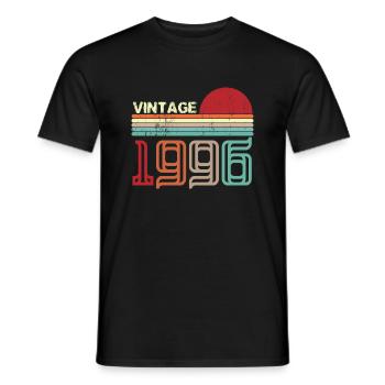 Vintage 1996 Geburtstag Retro Sonnenuntergang Design - Männer T-Shirt - Schwarz - Vorne - AI Model Male 178 light (178cm)
