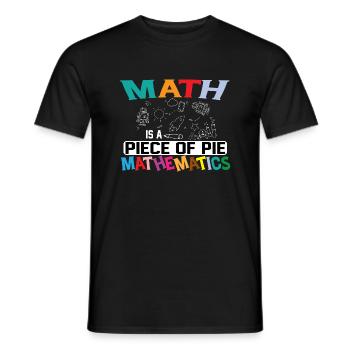 Math is a piece of Pi Mathmatics, Pi-Day Mathefan - Men's T-Shirt - black - Front - AI Model Male 178 light (178cm)
