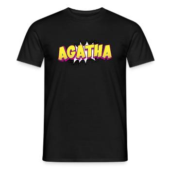 Agatha benutzerdefinierter Name Comic-Stil Pop-Art, - Männer T-Shirt - Schwarz - Vorne - AI Model Male 178 light (178cm)
