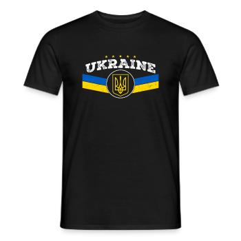 Ukrainischer Dreizack - Ukrainisches Tryzub-Symbol - Männer T-Shirt - Schwarz - Vorne - AI Model Male 178 light (178cm)