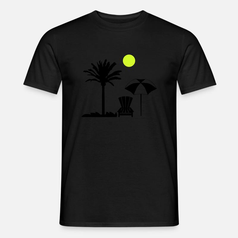 palme liegestuhl - Männer T-Shirt - Schwarz