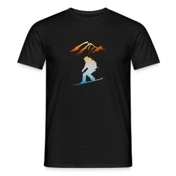 Letzte Runde, Sunset Ski Last Round, Sunset Ski - Men's T-Shirt - black - Front - AI Model Male 178 light (178cm)