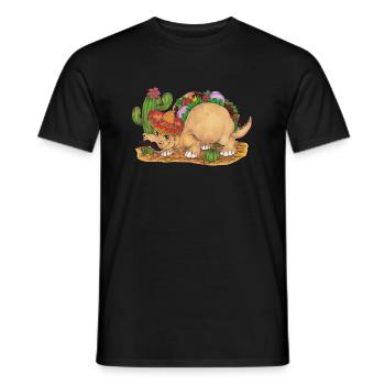 TacoSaurus Dinosaurier als Taco mit Hut und Bart - Männer T-Shirt - Schwarz - Vorne - AI Model Male 178 light (178cm)