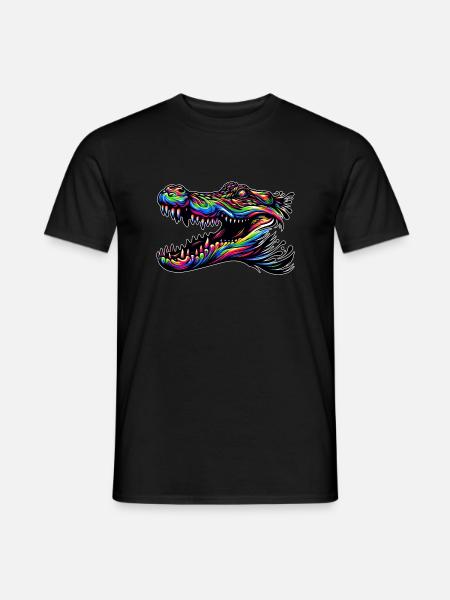 Alligator, Krokodil - Männer T-Shirt - Schwarz