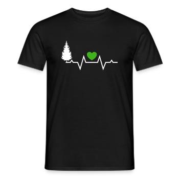 Natur Baum Herzschlag Wald Holz - Männer T-Shirt - Schwarz - Vorne - AI Model Male 178 light (178cm)