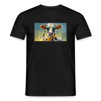 Jeu de mots : expression ambiguë – Blinde Kuh (vache aveugle) - T-shirt homme - noir - Devant - AI Model Male 178 light (178cm)