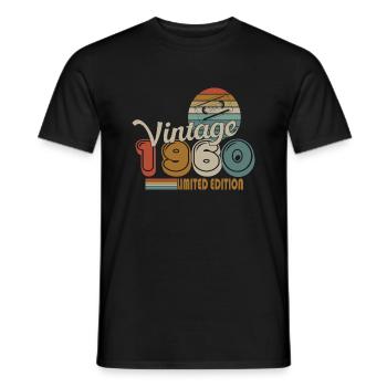 1960 - Männer T-Shirt - Schwarz - Vorne - AI Model Male 178 light (178cm)